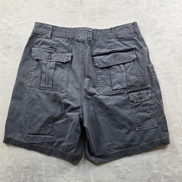 Cabelas Cargo Shorts Mens 34 Gray Cotton Canvas Chino Outdoor Work - Picture 3 of 8